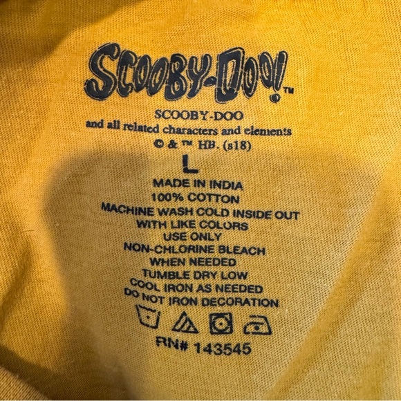 Scooby Doo T-shirt, Size Large, Yellow, The Mystery Machine, Crop Top, Oversized - Picture 4 of 4